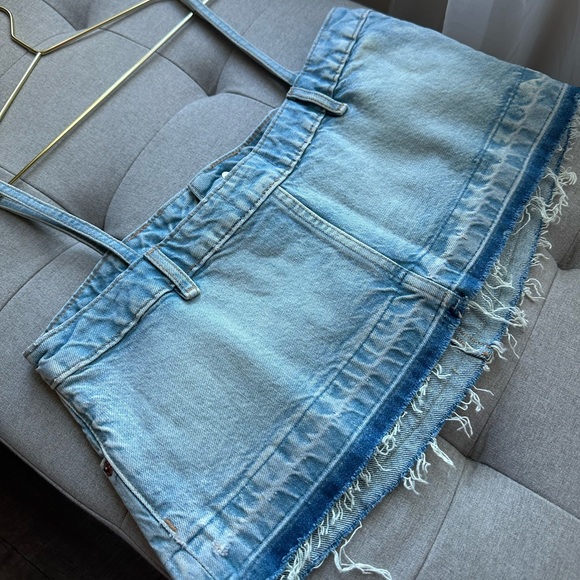 Denim👖cropped strap shirt - Picture 4 of 4